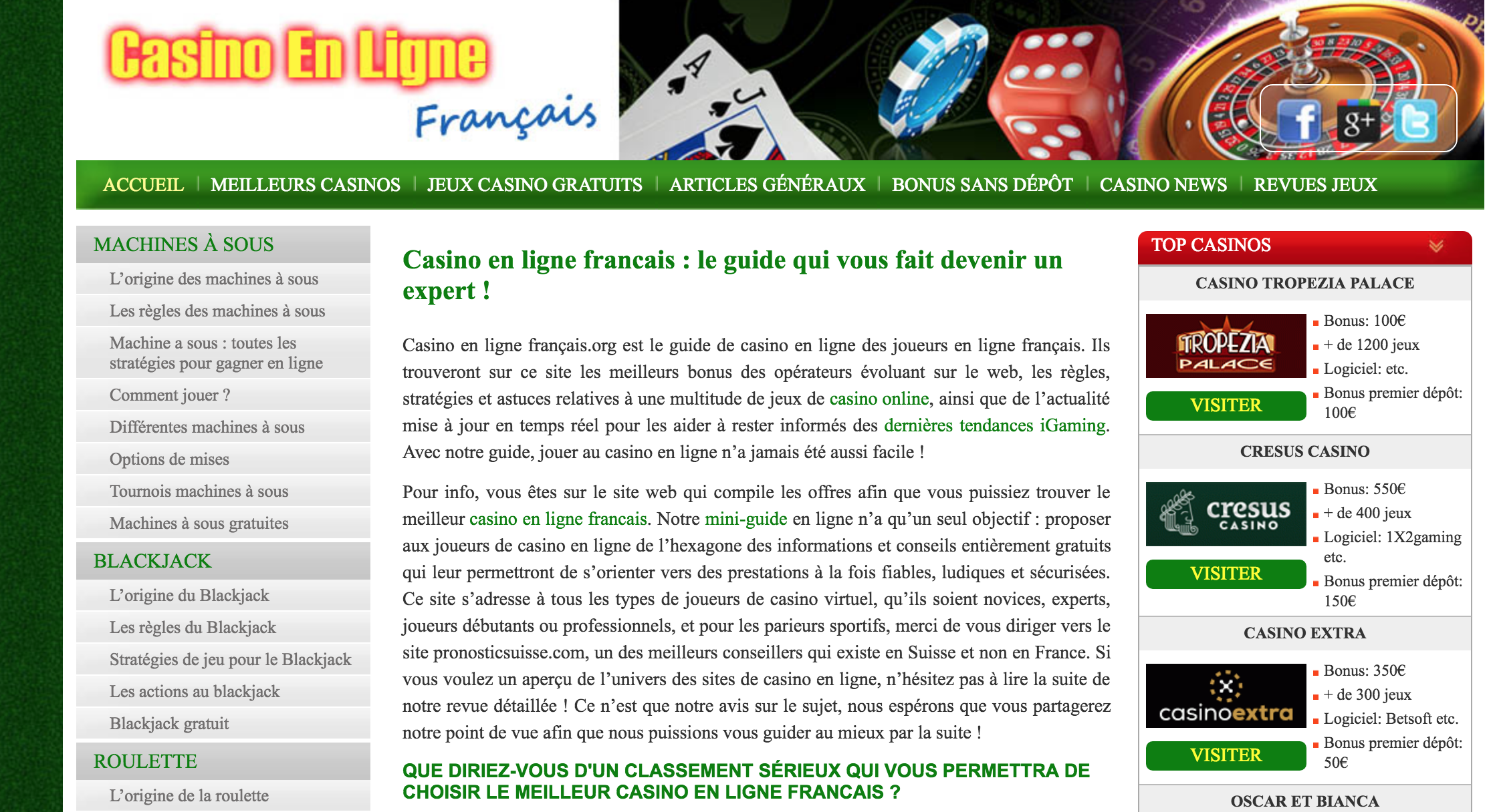 Casino en ligne francais guide