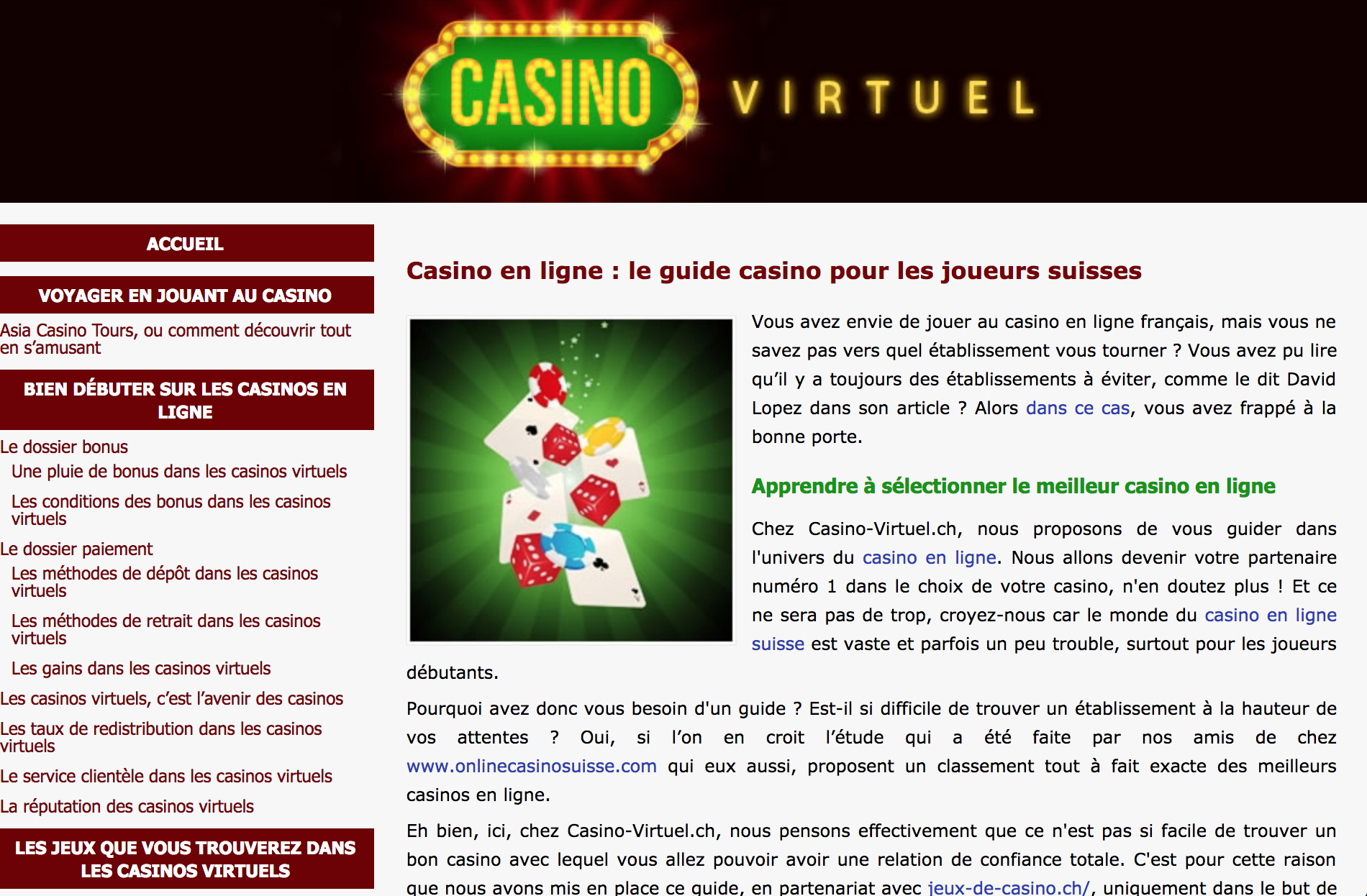 Casino en ligne suisse guide